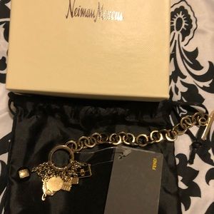 NWT Fendi charm bracelet metal fashion jewelry.